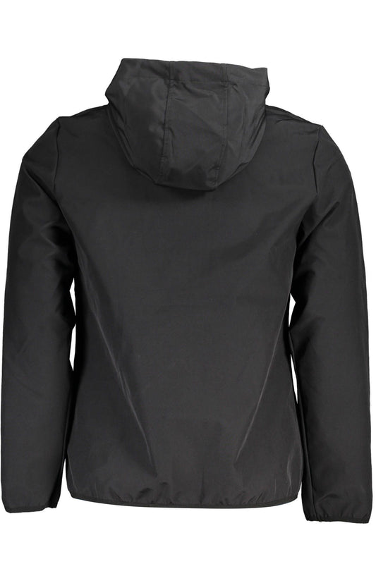 Sleek Black Soft Shell Hooded Jacket