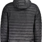 Sleek Hooded Black Jacket for the Suave Gentleman
