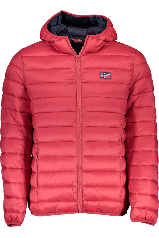 Radiant Red Hooded Long-Sleeve Jacket