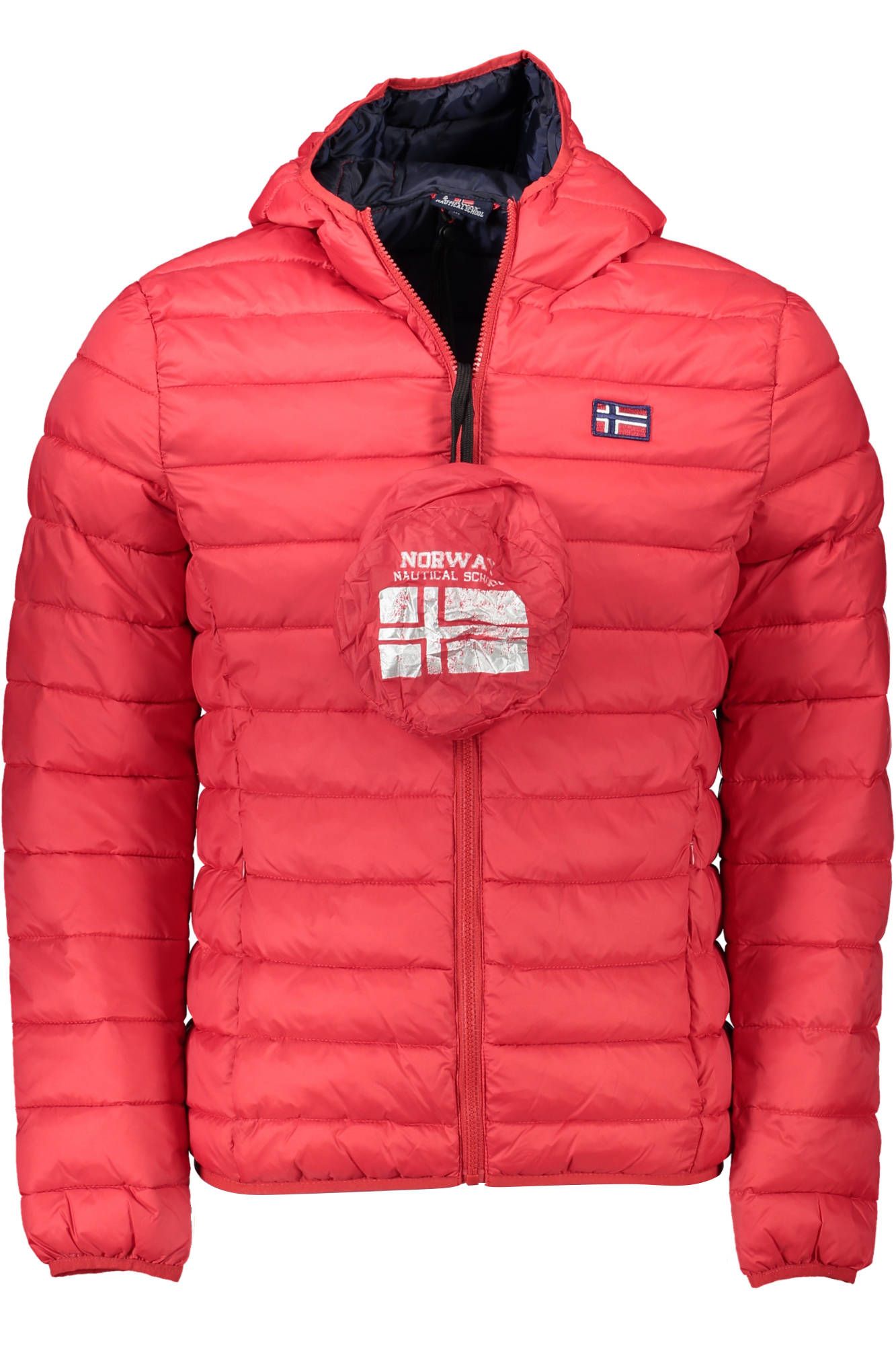 Exquisite Red Polyamide Hooded Jacket