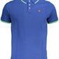 Elegant Blue Contrast Detail Polo Shirt