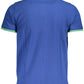 Elegant Blue Contrast Detail Polo Shirt