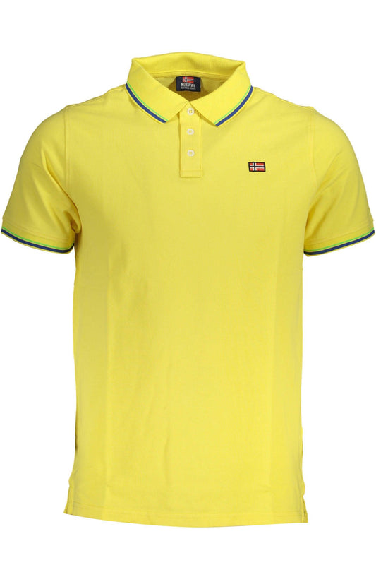 Sunshine Yellow Cotton Polo with Contrast Detail