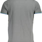Elegant Gray Cotton Polo with Contrasting Details