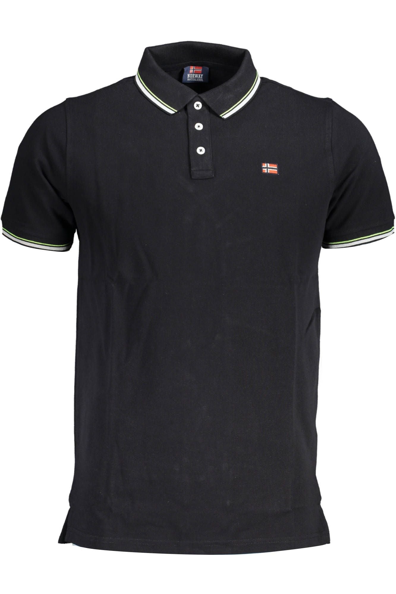 Elegant Short-Sleeved Black Polo with Contrasts