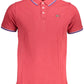 Chic Contrast Detail Red Polo Shirt