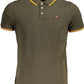 Chic Green Contrasting Detail Polo Shirt