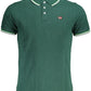 Elegant Green Polo with Contrasting Accents