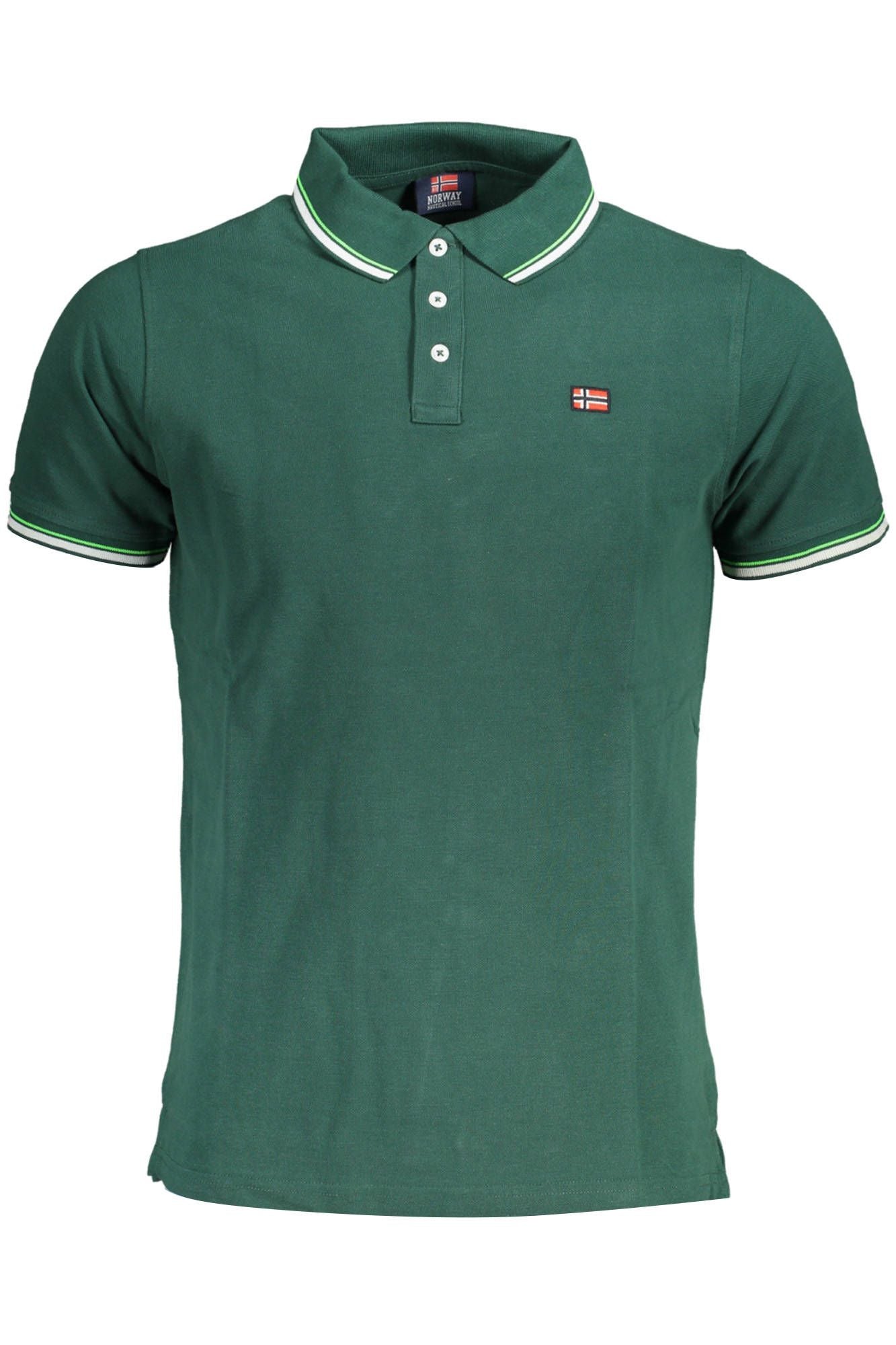 Elegant Green Polo with Contrasting Accents