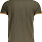 Chic Green Contrasting Detail Polo Shirt