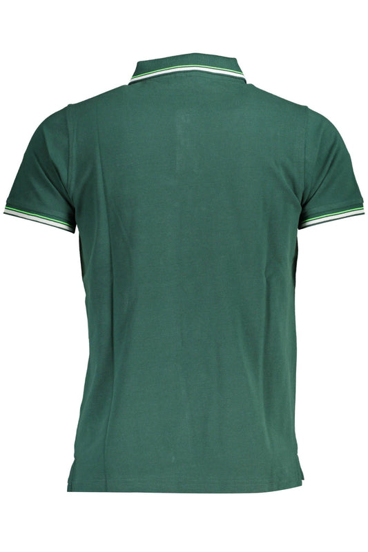 Elegant Green Polo with Contrasting Accents