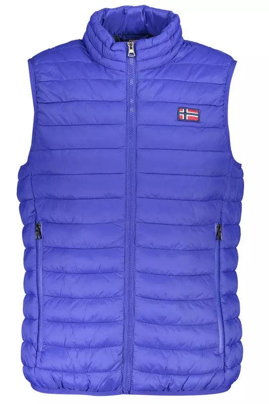 Sleek Sleeveless Down Vest in Blue