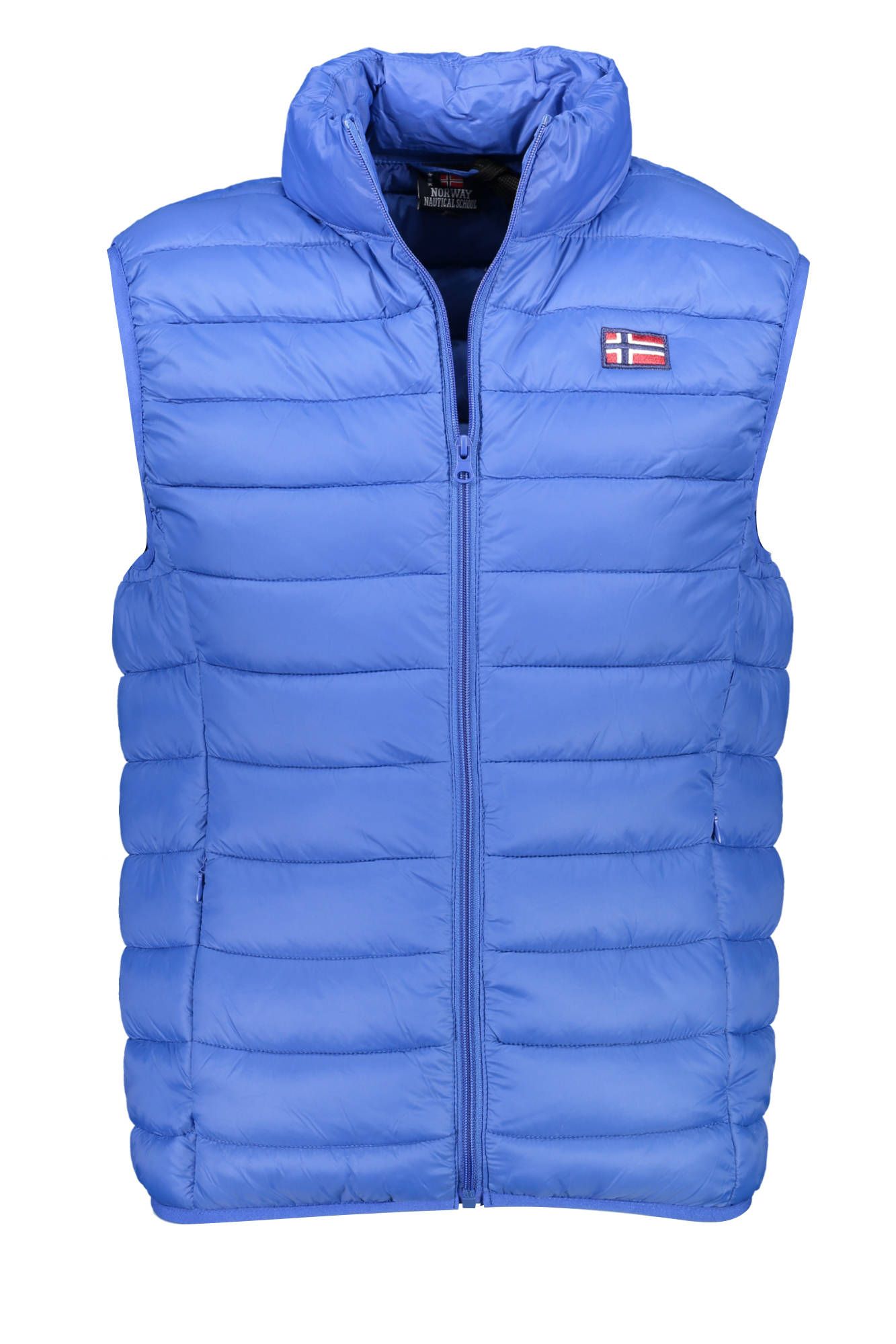 Chic Sleeveless Blue Polyamide Jacket