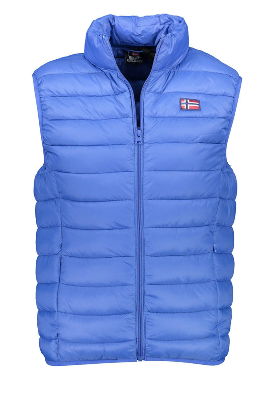 Chic Sleeveless Blue Polyamide Jacket