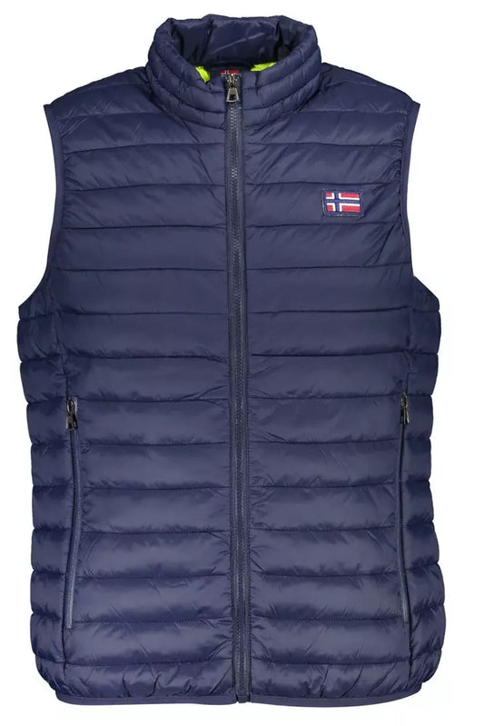 Sleek Sleeveless Down Vest in Blue