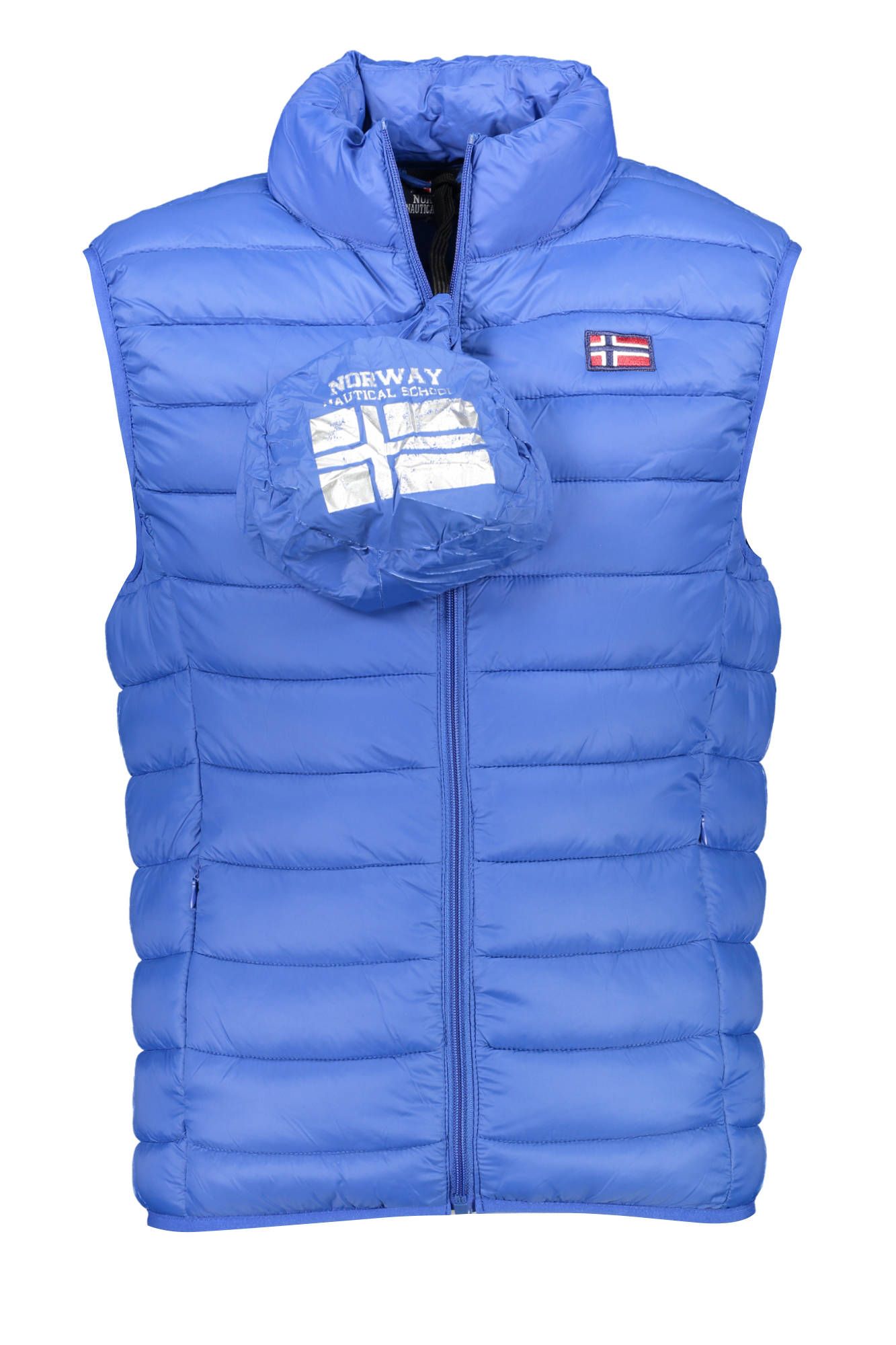 Chic Sleeveless Blue Polyamide Jacket