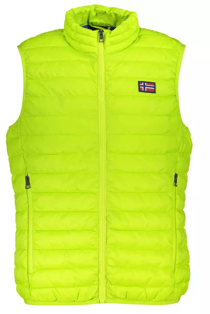 Sleek Sleeveless Down Vest in Vibrant Yellow