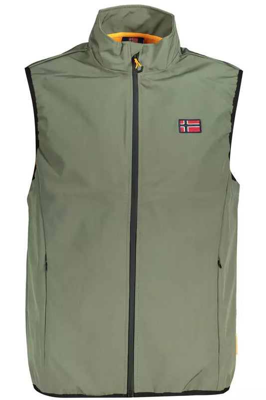 Chic Green Sleeveless Soft Shell Vest