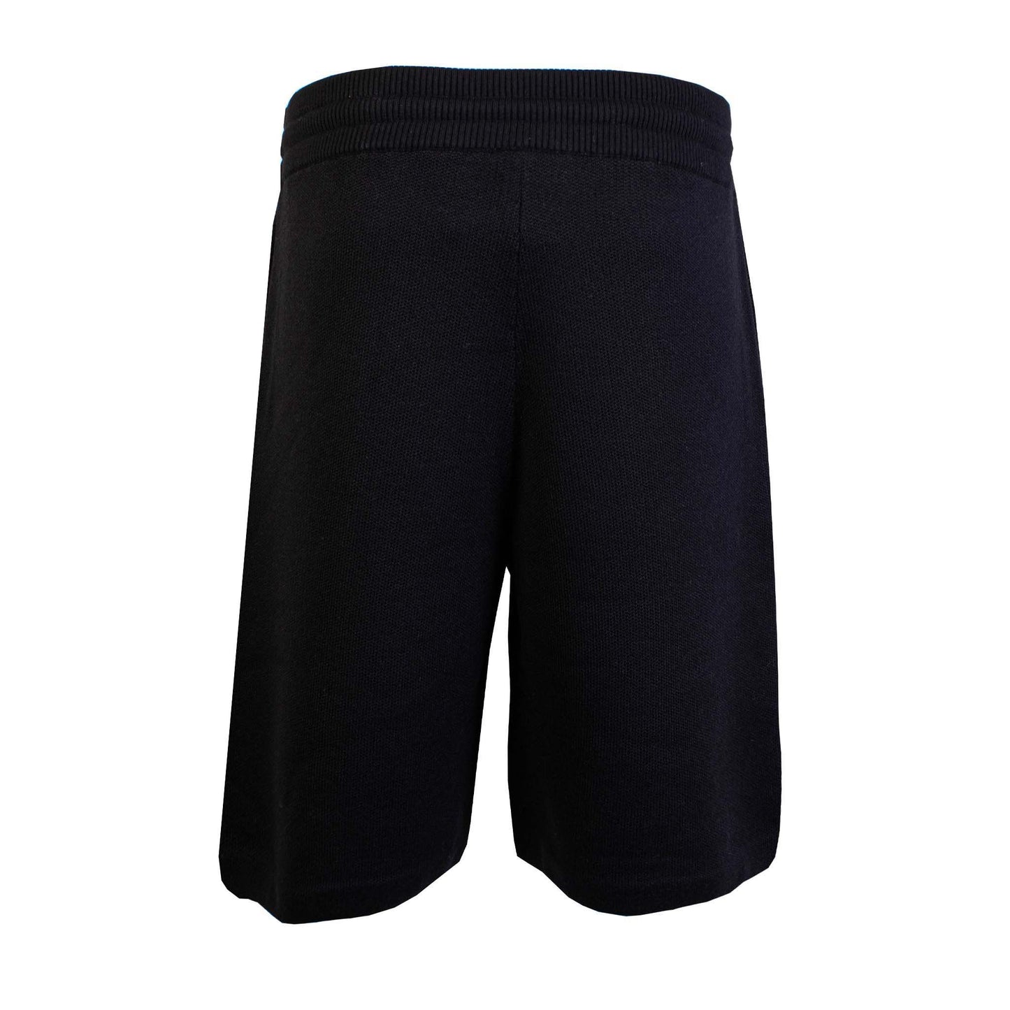 Elegant Black Cotton Sweatshorts with Logo Embroidery