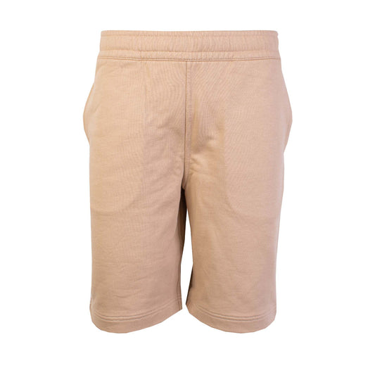 Elegant Beige Cotton Sweatshorts with Logo Detail