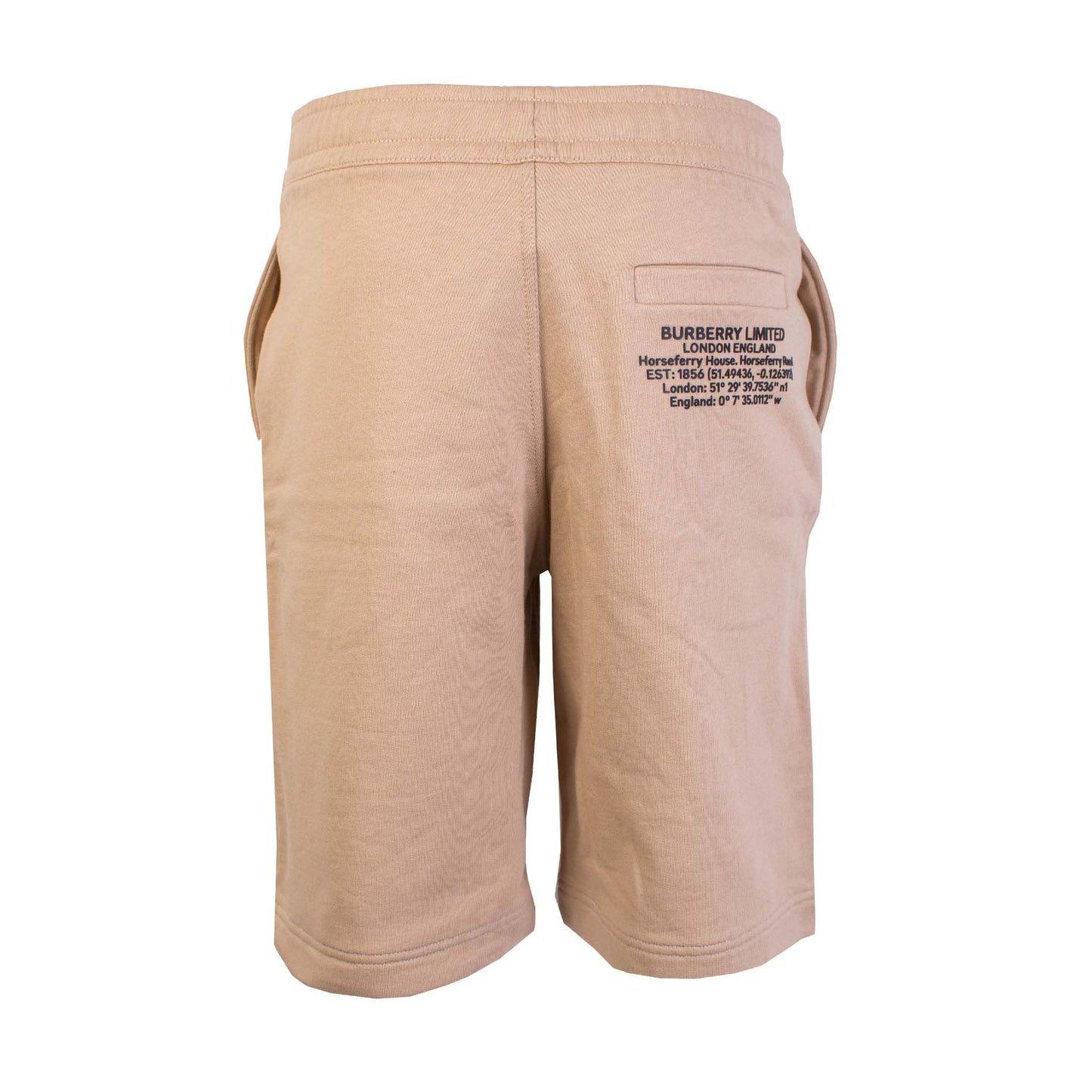 Elegant Beige Cotton Sweatshorts with Logo Detail