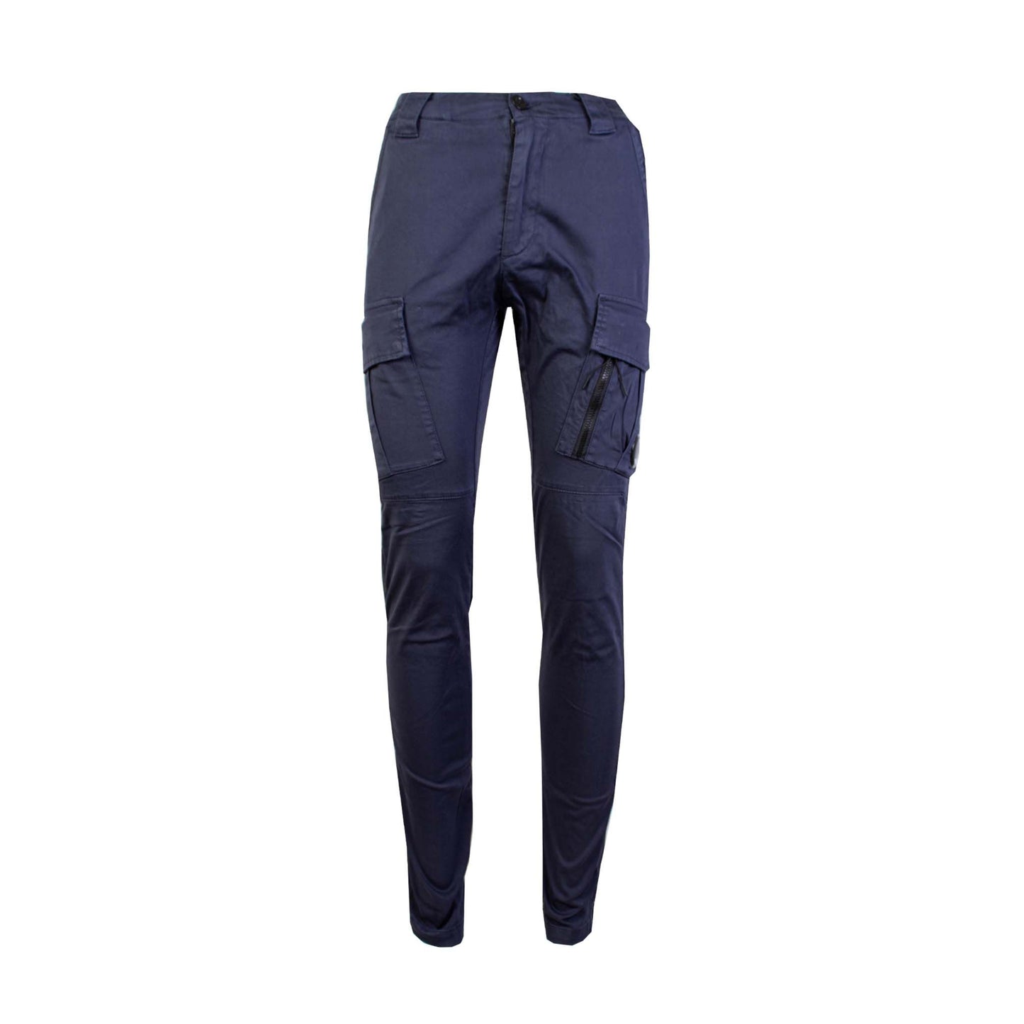 Sleek Slim Fit Cotton Cargo Pants - Blue