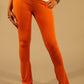 Chic Orange Elastic Waist Leggings