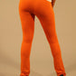 Chic Orange Elastic Waist Leggings