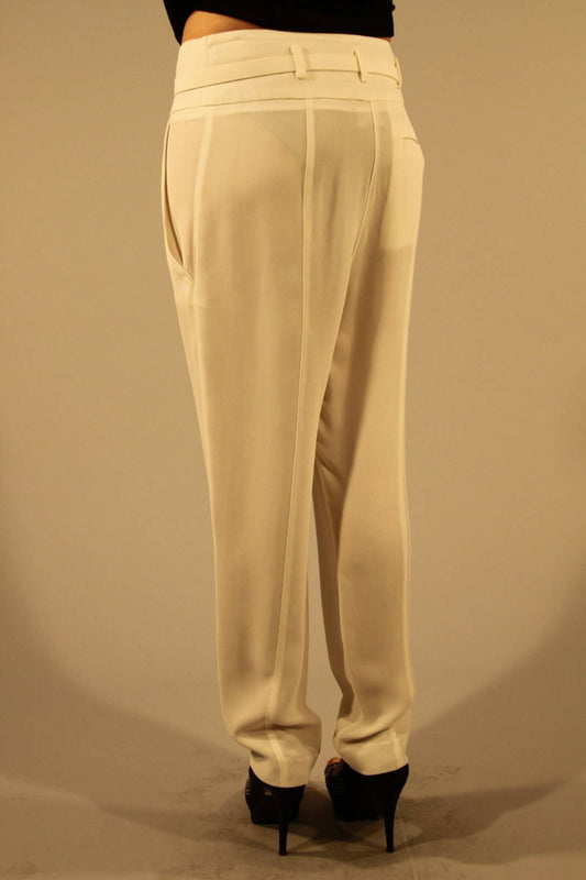 Chic White Viscose Trousers by Patrizia Pepe