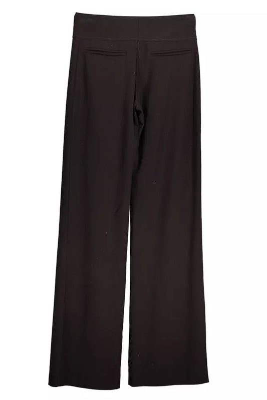 Elegant Brown Wool-Blend Tailored Trousers