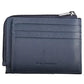 Sleek Blue Leather Card Holder with RFID Blocker