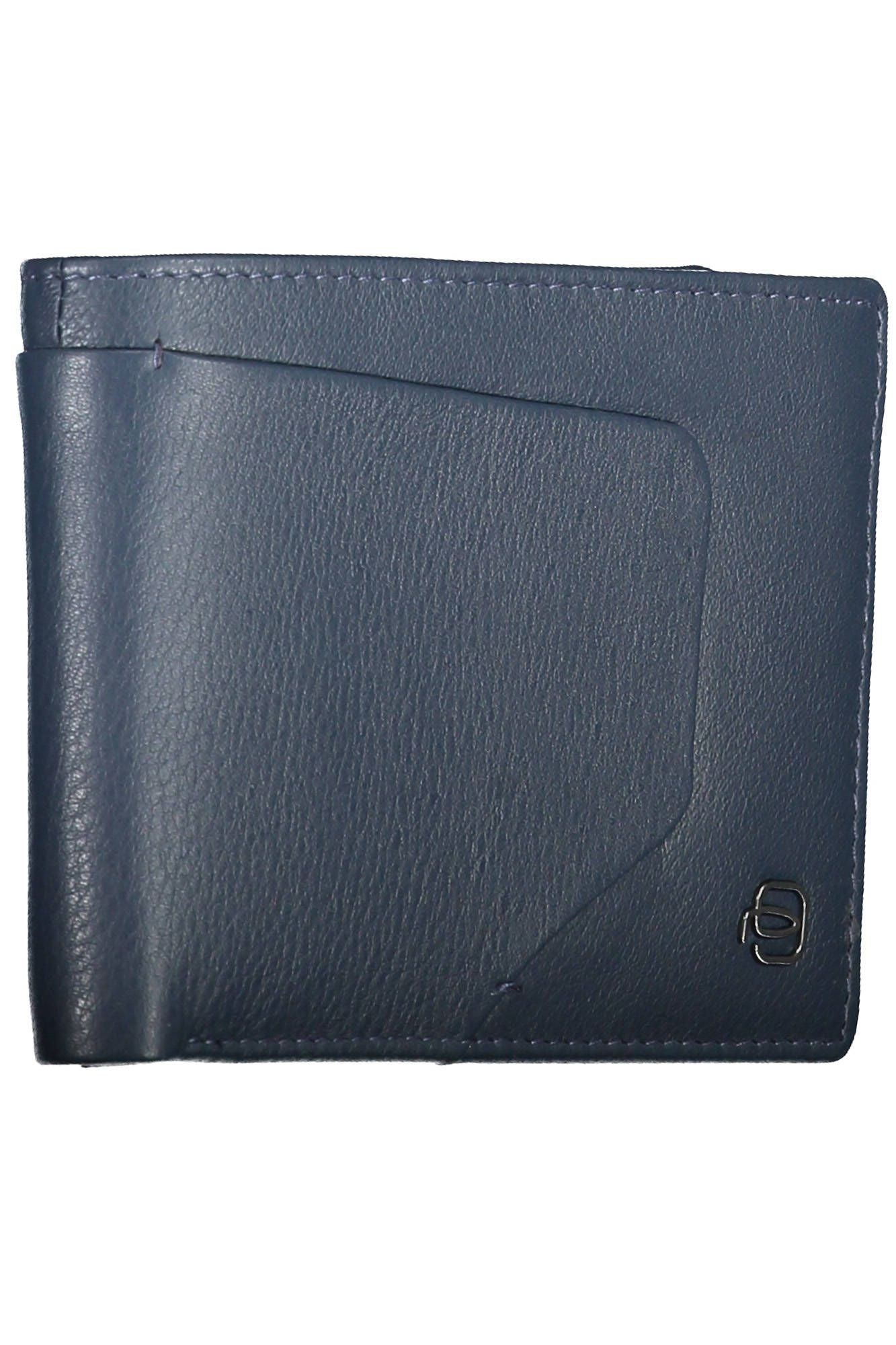 Elegant Blue Leather Bifold Wallet with RFID Blocker