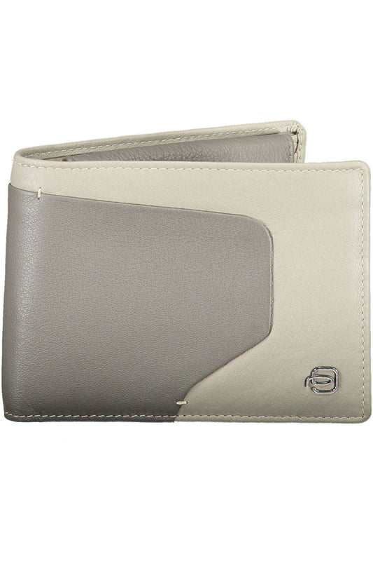 Elegant Gray Leather Wallet with RFID Block