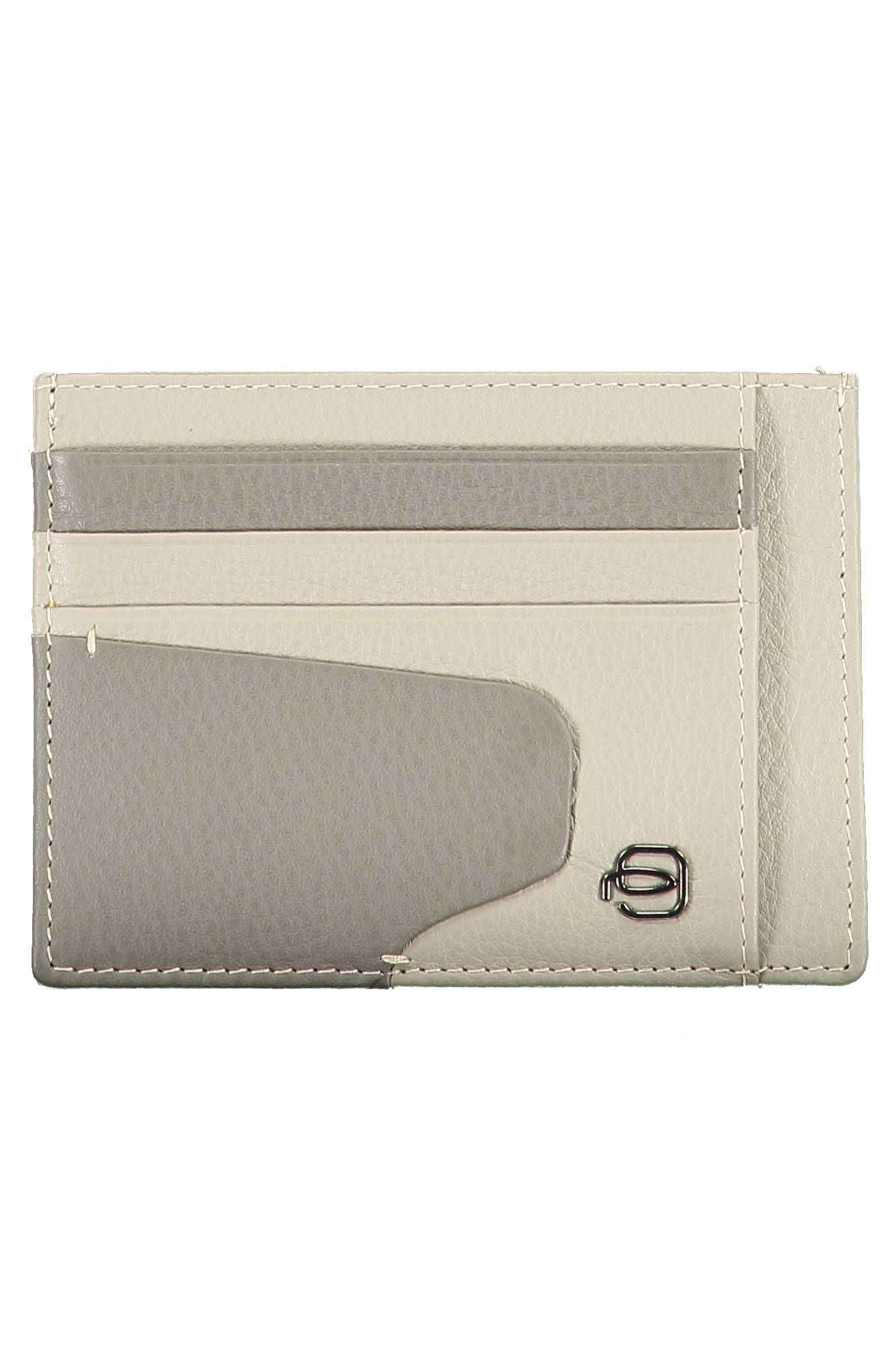 Sleek Gray Leather RFID Card Holder