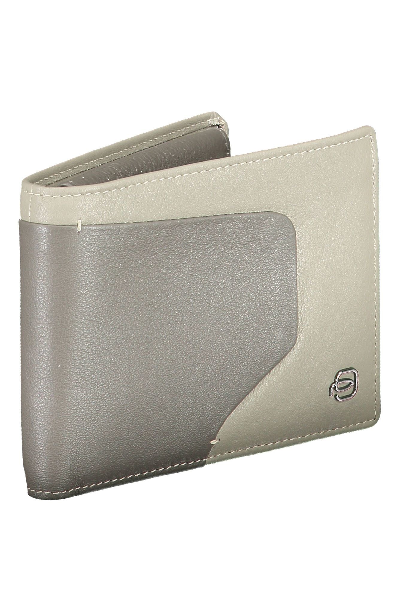 Elegant Gray Leather Wallet with RFID Block