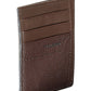 Sleek Brown Leather Card Holder with RFID Block