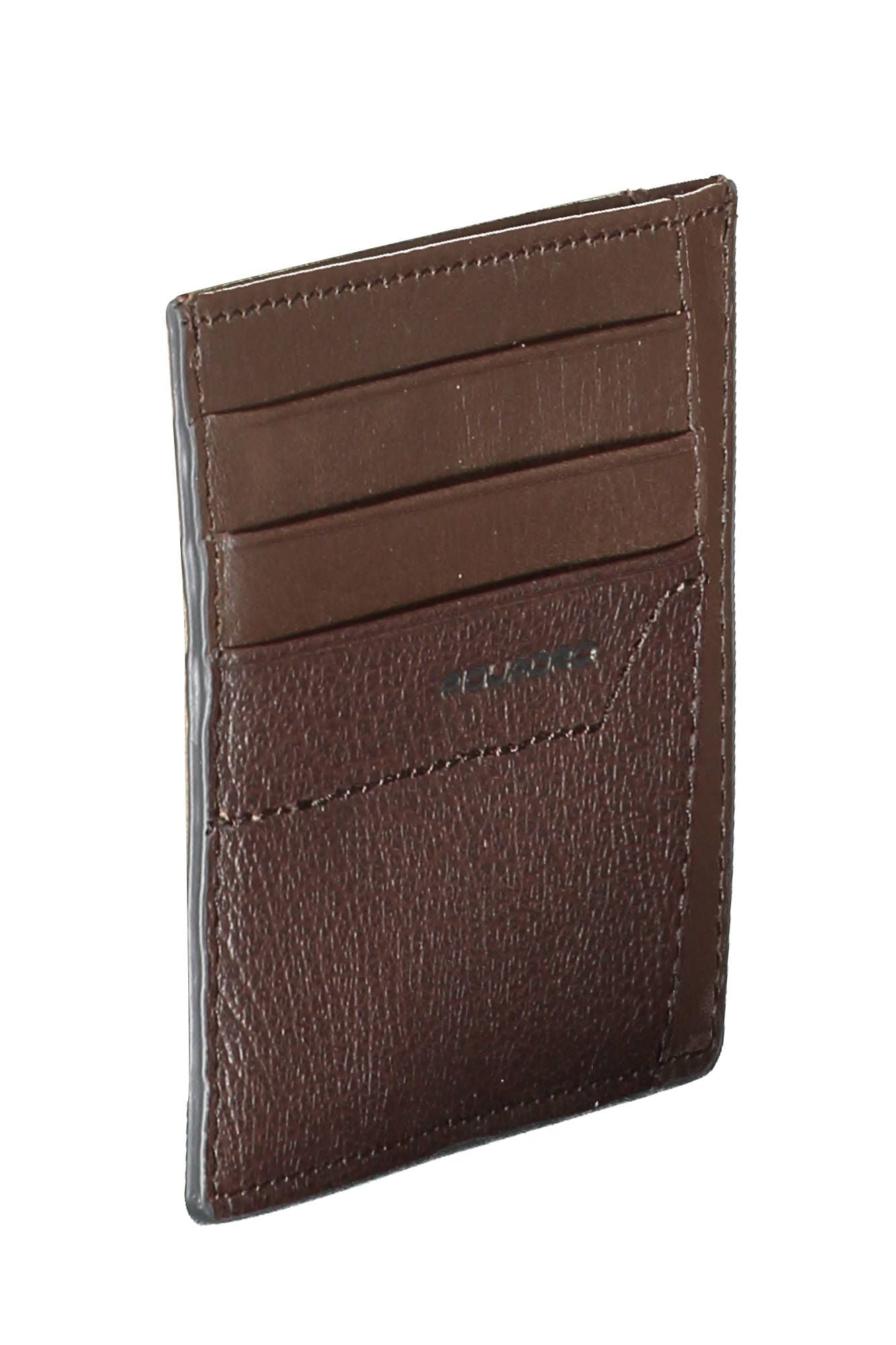 Sleek Brown Leather Card Holder with RFID Block