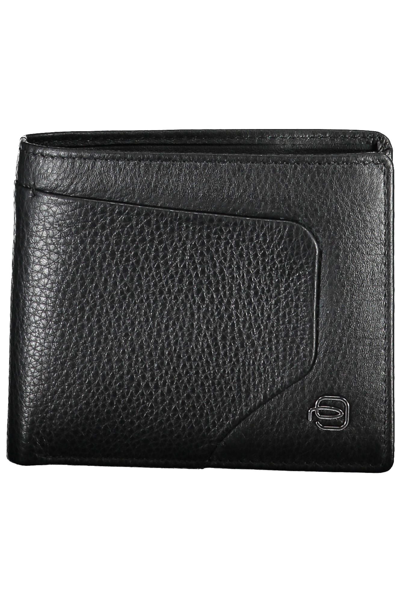 Elegant Black Leather Dual-Compartment Wallet