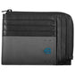 Sleek Black Leather Card Holder with RFID Blocker