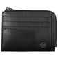 Sleek Black Leather Card Holder with RFID Blocker