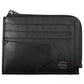 Sleek Black Leather Card Holder with RFID Blocker