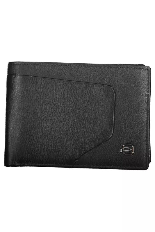 Elegant Black Leather Wallet with RFID Blocker