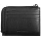Sleek Black Leather Card Holder with RFID Blocker