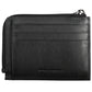 Sleek Black Leather Card Holder with RFID Blocker