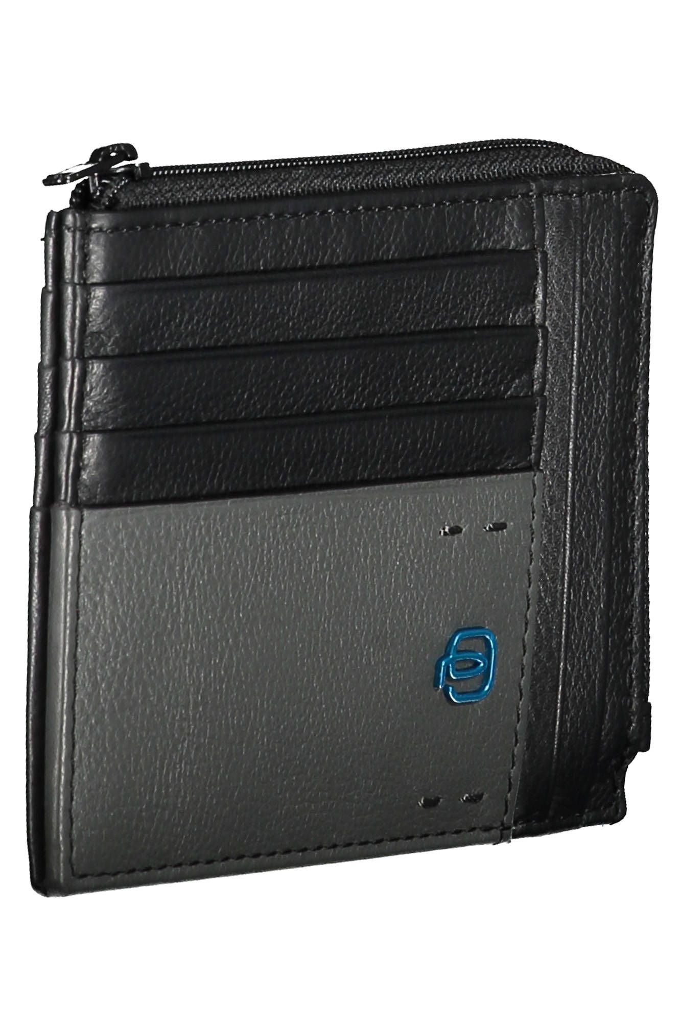 Elegant Black Leather Dual-Compartment Wallet