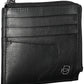 Sleek Black Leather Card Holder with RFID Blocker