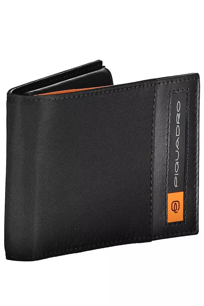 Sleek Black ECONYL Wallet with Coin Purse