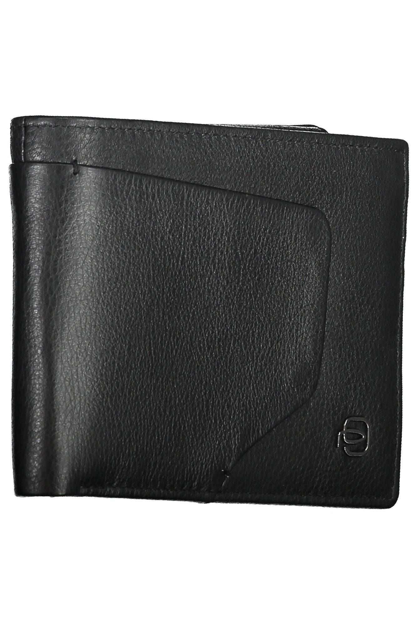 Elegant Black Leather Dual-Compartment Wallet