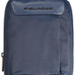 Eco-Conscious Blue Shoulder Bag with Logo Accent