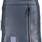 Sleek Blue Leather Shoulder Laptop Bag